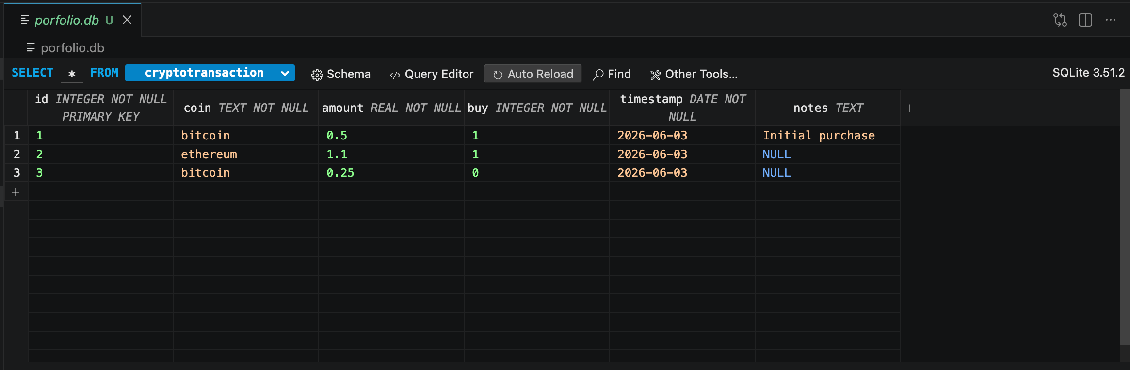 Portfolio Database